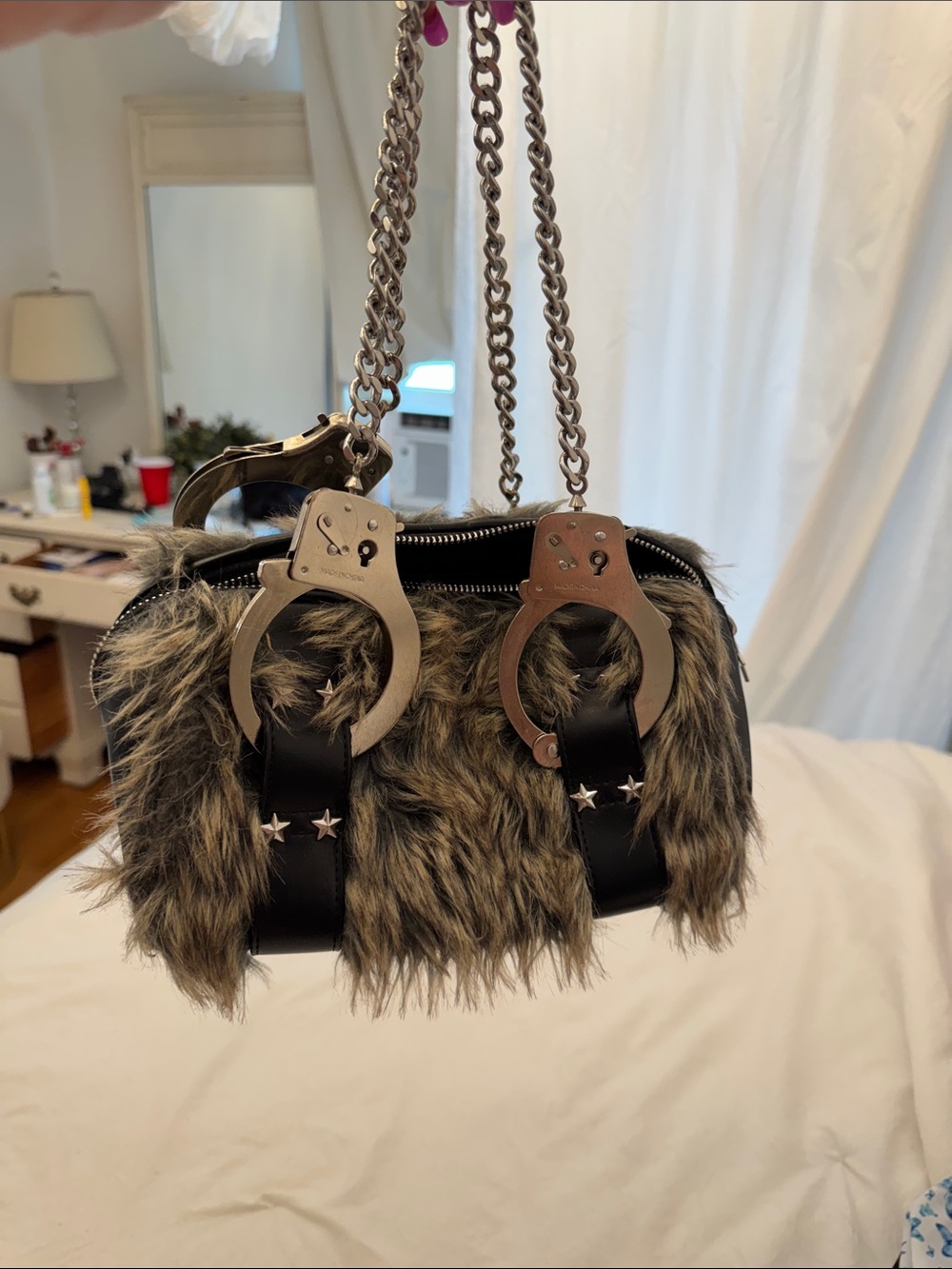 Faux Fur handcuff bag from heaven sent